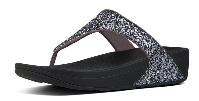 black flip flops with sparkly strap