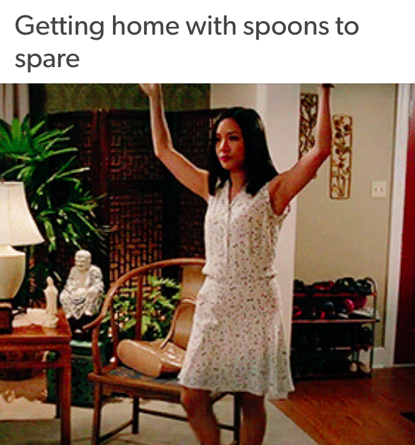 getting home with spoons to spare