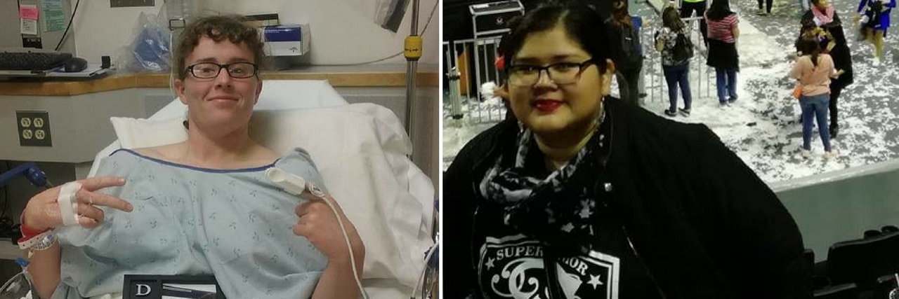 28 Photos of People Raising Awareness for Ehlers-Danlos Syndrome woman in the hospital, and woman at a concert