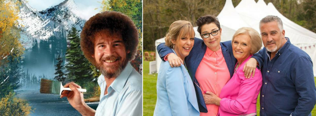 bob ross and the judges of the great british bake-off