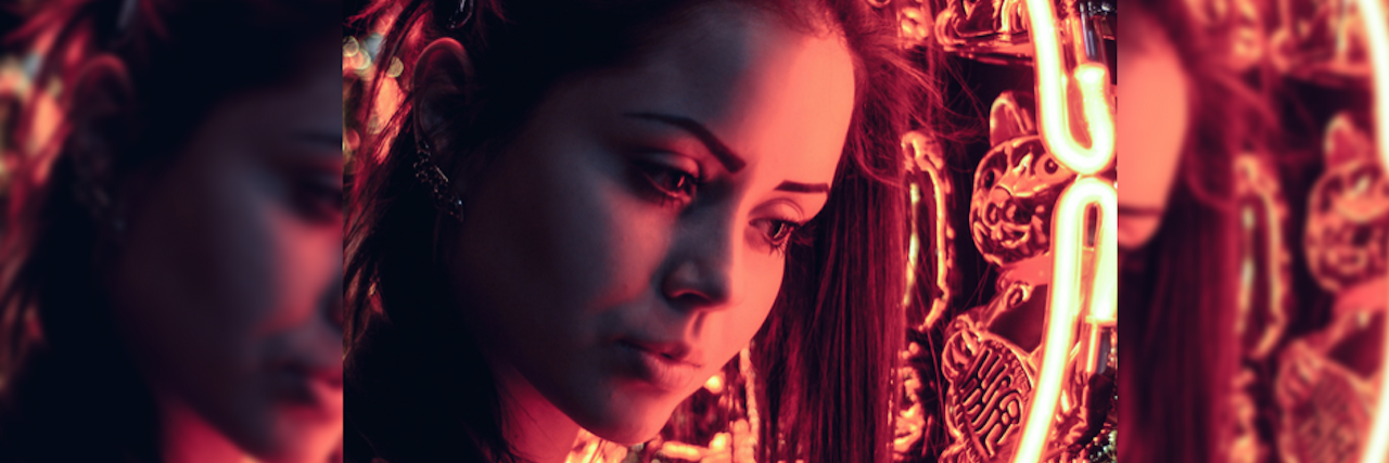 To Anyone Who Thinks Anxiety Makes You Difficult to Love woman neon background