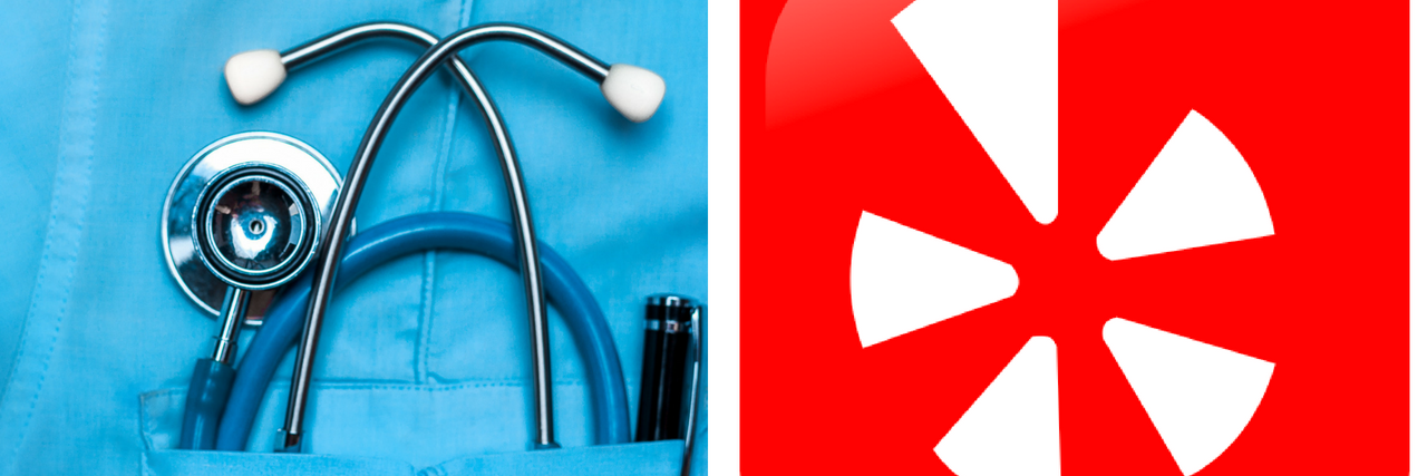 A New York Gynecologist Is Suing a Former Patient for Leaving a Bad Review Online Stethoscope and Yelp logo