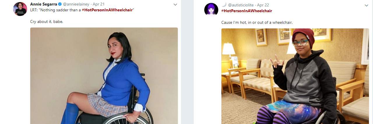 Women in wheelchairs pose for #HotPersonInAWheelchair.