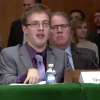 Justin Herbst addresses a Congressional hearing about employment and disability.