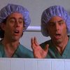 Kramer and Jerry Seinfeld in scrubs