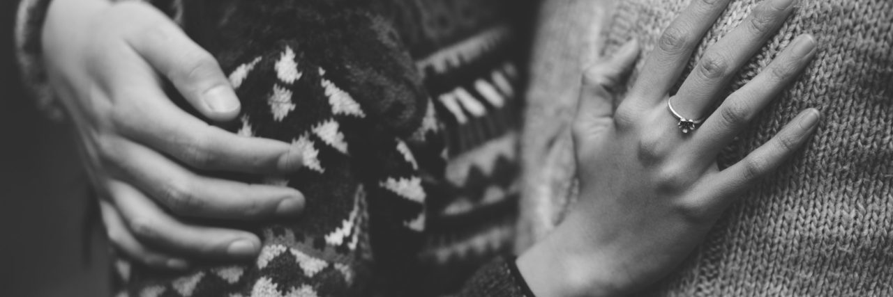 When Someone Reacted the ‘Right Way’ to My Panic Attacks black and white close up photo of couple embracing