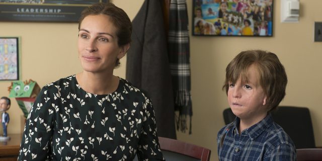 Why We Need to Show the Film 'Wonder' in More Schools A picture from the film "Wonder" with Julia Roberts sitting by her son Auggie