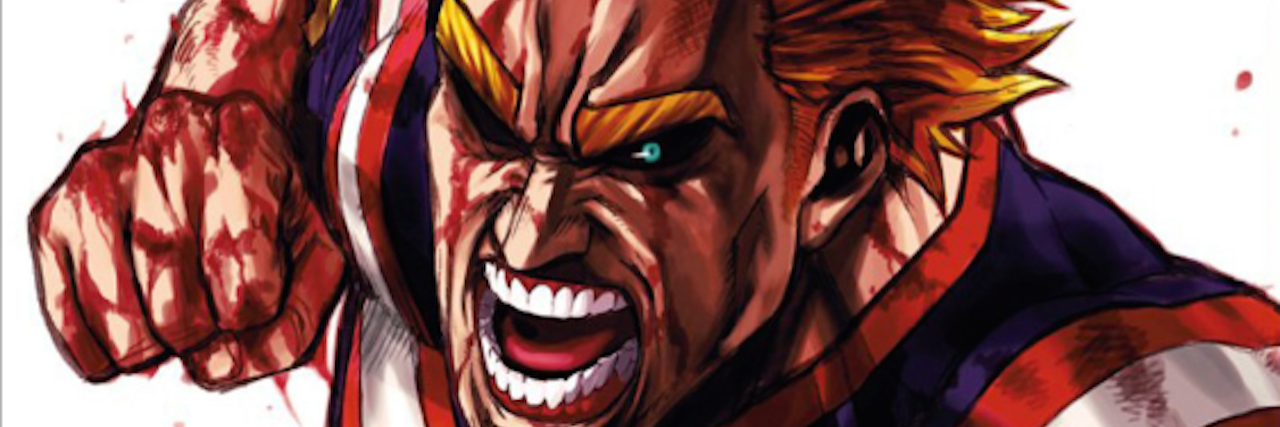 The Anime Character I Relate to as I Live With CFS An illustration of "All Might," looking angry and ready to attack.