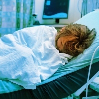 author's child in a hospital bed