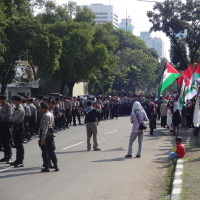 Protest in Jakarta, Indonesia 2013.