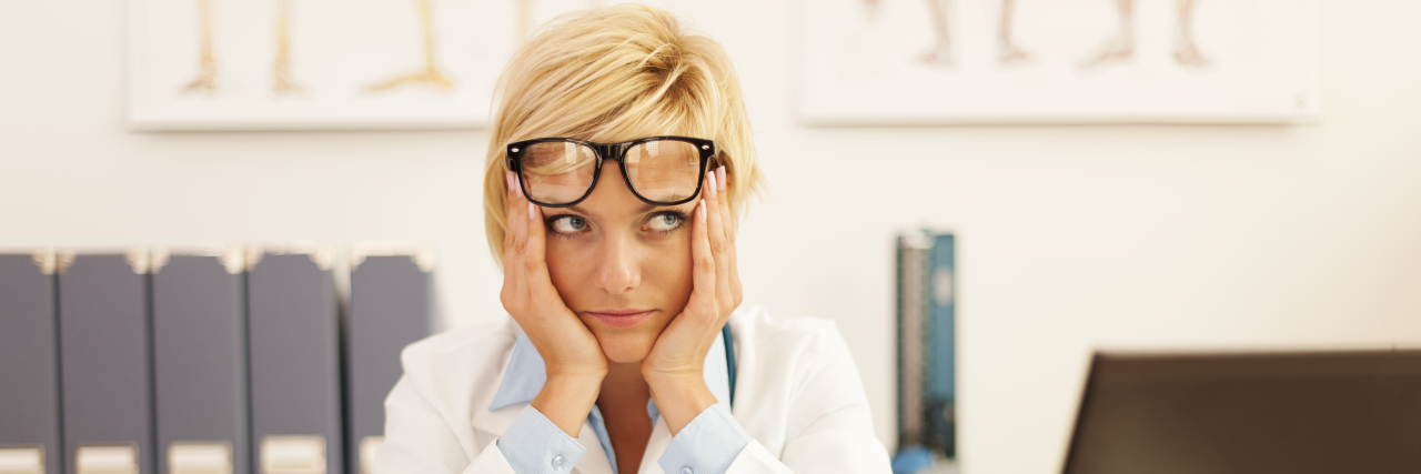 When You Get 'The Look' Because Others Don't Believe Your Rare Disease doctor rolling her eyes and shrugging