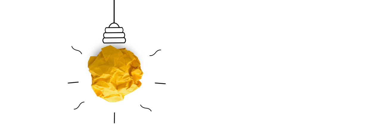 What Failure Means in a Life With Chronic Illness A wadded up piece of yellow paper, turned into a light bulb.