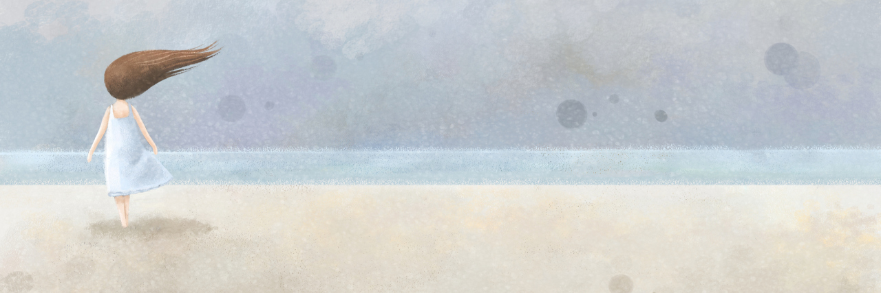 5 Things I Wish People Understood About My hEDS Pain A painting of a woman walking on a beach.