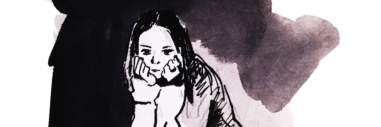 Why I Don't Think Healthy People Understand Chronic Illness Sitting girl, hand drawing watercolor illustration