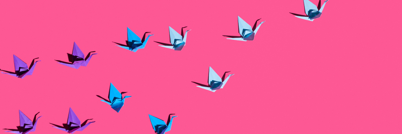 10 Creative Ways to Cope With Mental Illness Even If You're Not Artsy Origami birds on pink