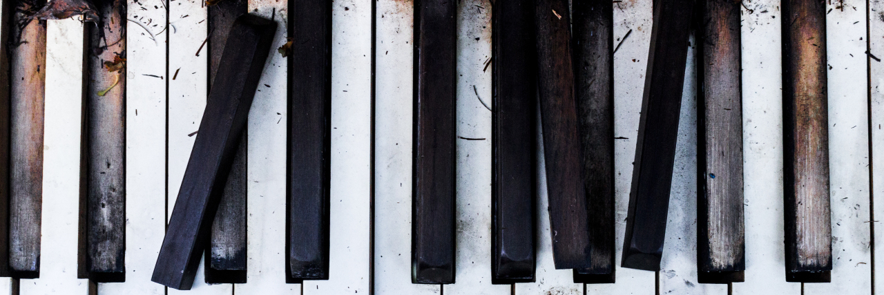 Major and Minor: a Poem About Autism Broken piano keys.