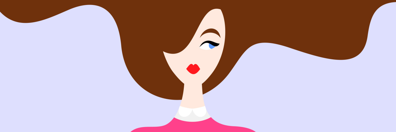 A Reminder for Perfectionists Living With Chronic Illness Vector illustration of beautiful woman with brown hair on blue background