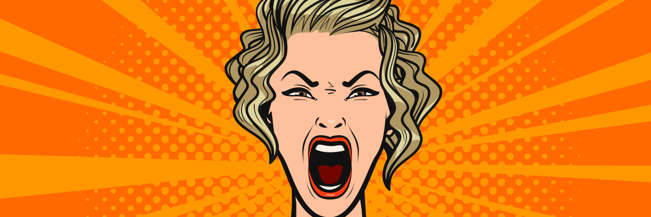 angry woman illustration
