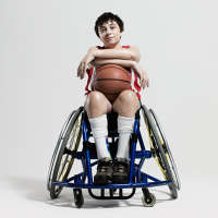 Junior wheelchair basketball player