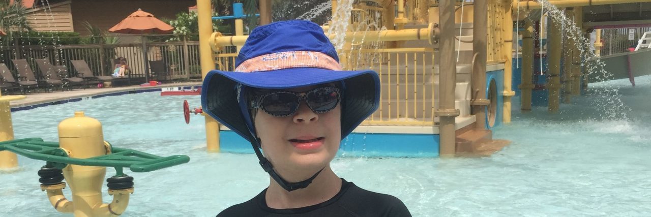 Why Our 'Rare' Family Took the Road Less Traveled the author's son in a pool