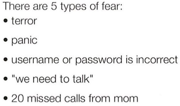 types of fear meme