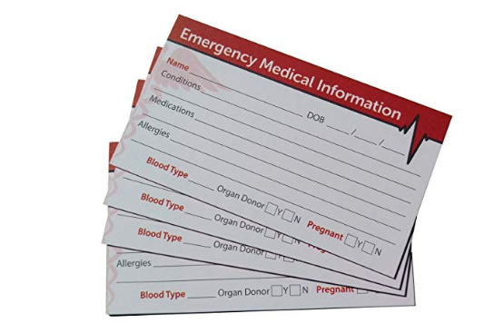 emergency medical cards