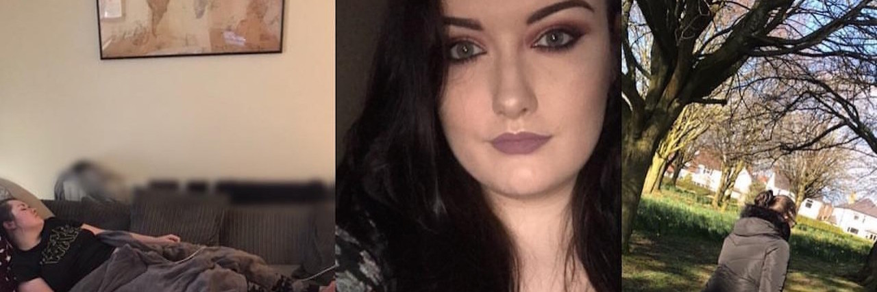 How Having Good and Bad Days as a Spoonie Works Against You A collage of three pictures of the writer, one of her tired on a couch, the middle where she's wearing makeup and the third she's walking outside in a winter's coat.