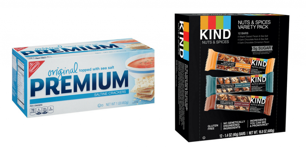 saltine crackers and KIND bars