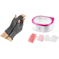 arthritis compression gloves, wax paraffin bath kit, pink peppermint foot cream from LUSH