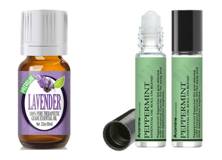lavender essential oil and peppermint roll on essential oil