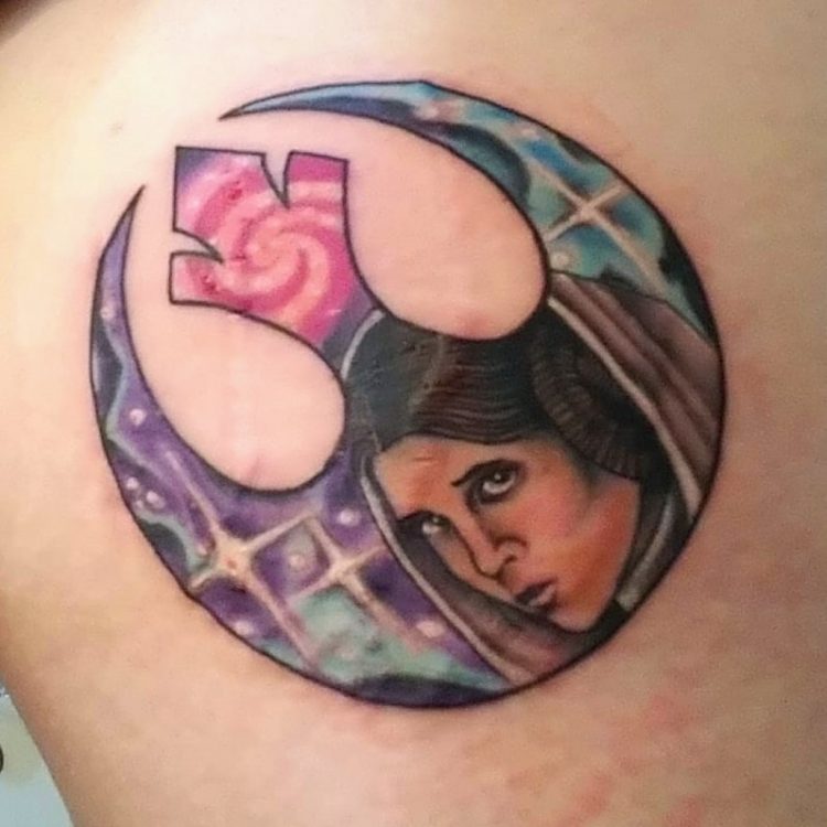 star wars Carrie Fischer tattoo