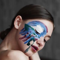 woman with paint on face