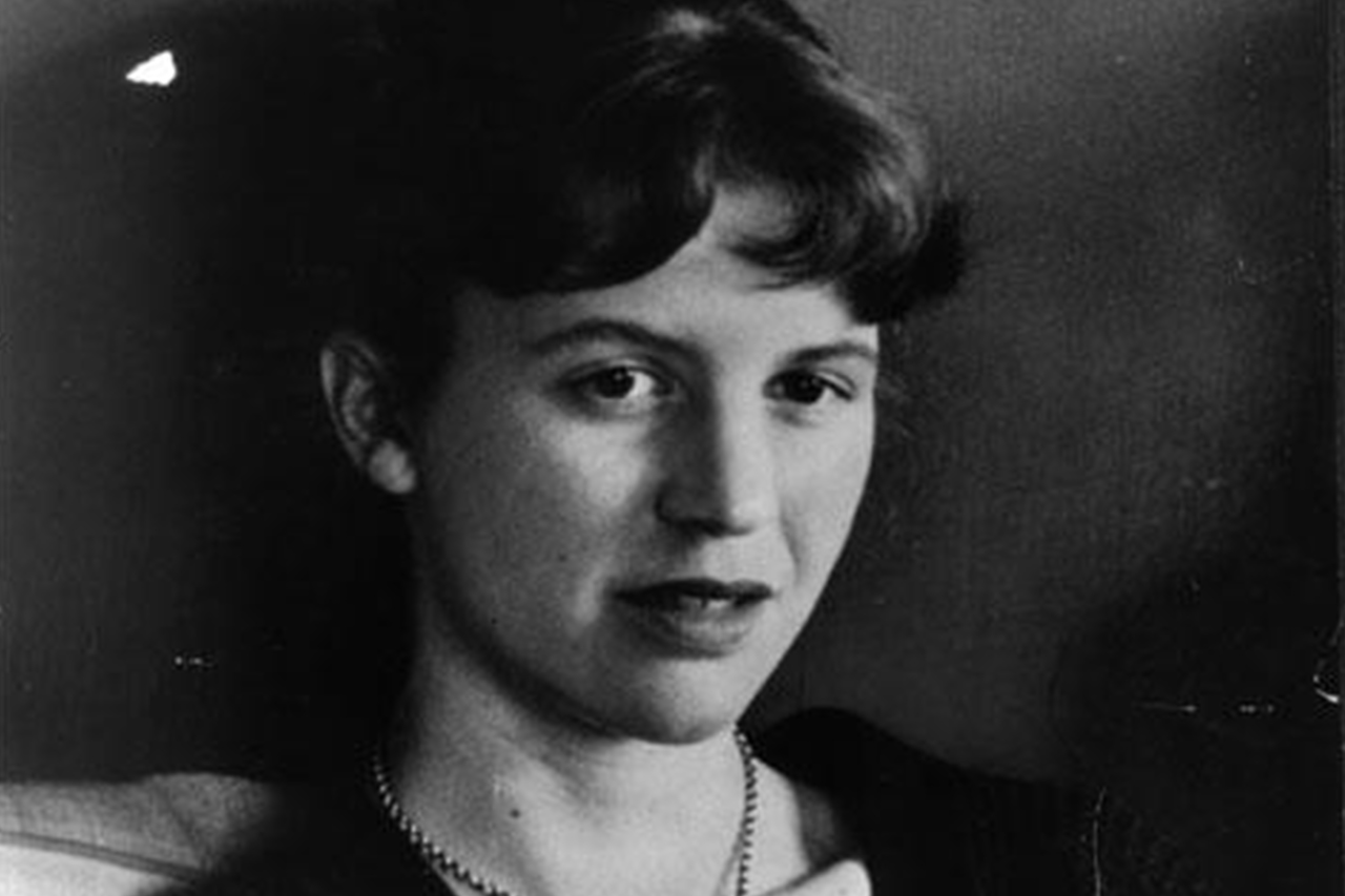 black and white photo of sylvia plath