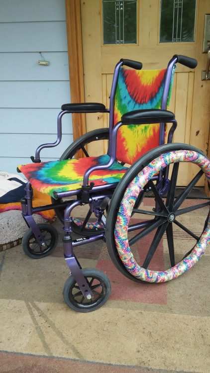 tie dye print wheelchair