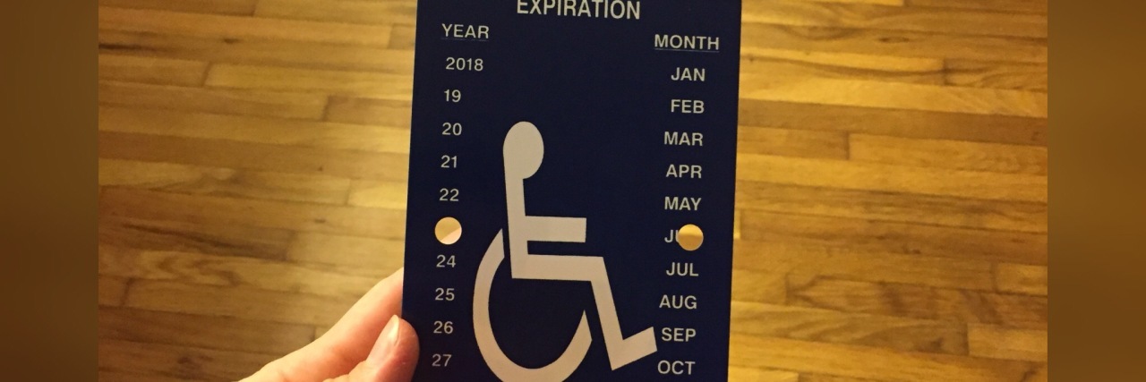 Chronic Illness Is Like a Spectrum Oklahoma disability parking placard.