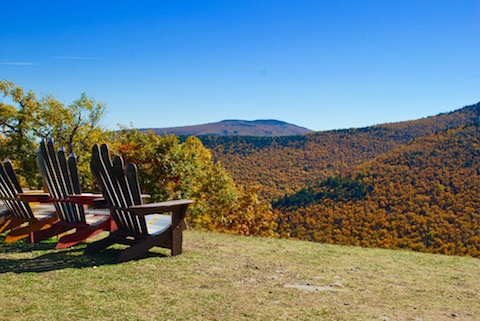 Chairs looking out at the Catskills.