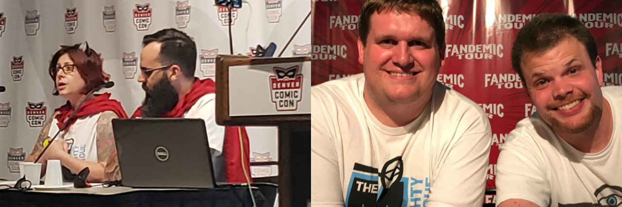 Autistic Panelists Appear at Comic Cons to Promote Inclusion Becca Lory and Antonio Hector at Denver Comic Con - Jonathan Murphy and James Sullivan at Fandemic Tour.