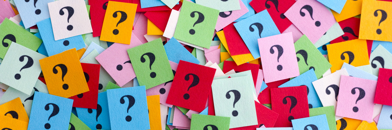 5 Questions I Wish People Would Stop Asking Me About My Illness Colorful sticky notes of question marks.