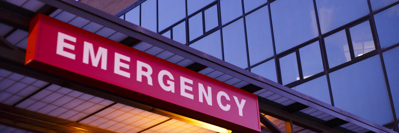 An emergency department sign.