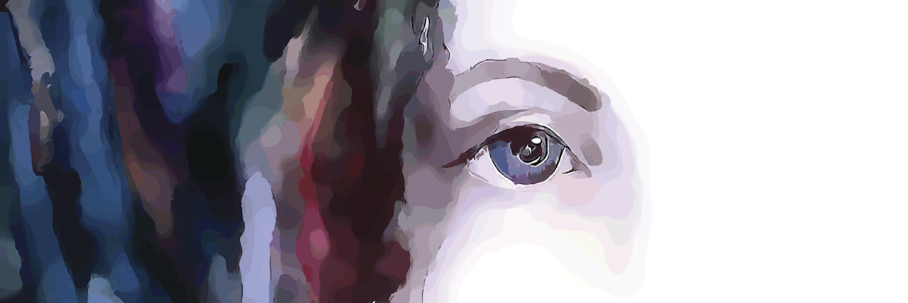 How 'Triangulation' Affected Me Growing Up in an Abusive Home Inside view, Illustration for book, eye, sea waves, the void and the hope.