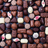 Assortment of fine chocolate candies.