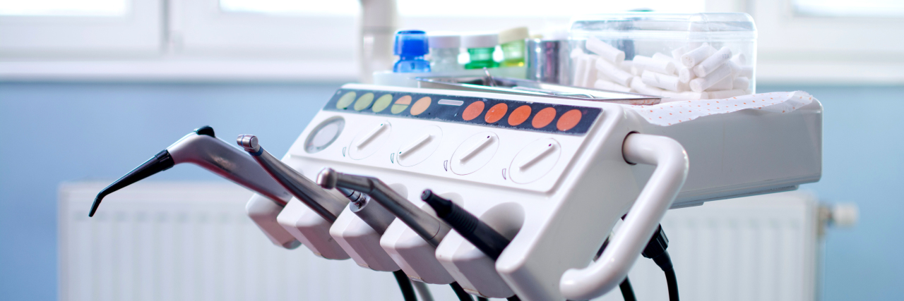 How Autism Affects Dental Care Equipment and dental instruments in dentist's office.