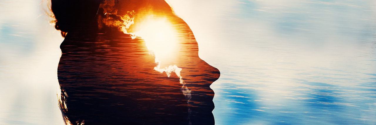 How Chronic Pain Changes Who We Are Light in head, double exposure photo.