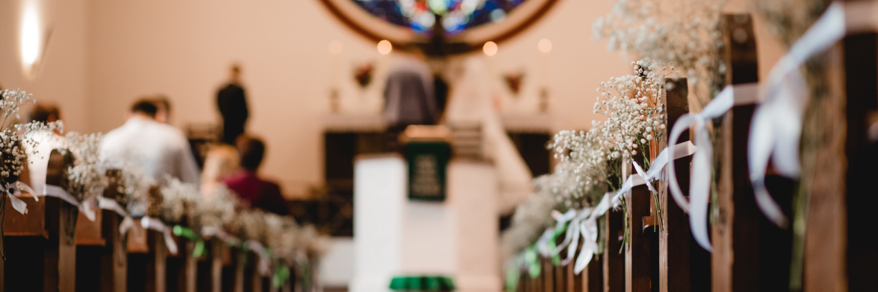 wedding ceremony at a church