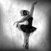 A drawing of a ballerina in ink.