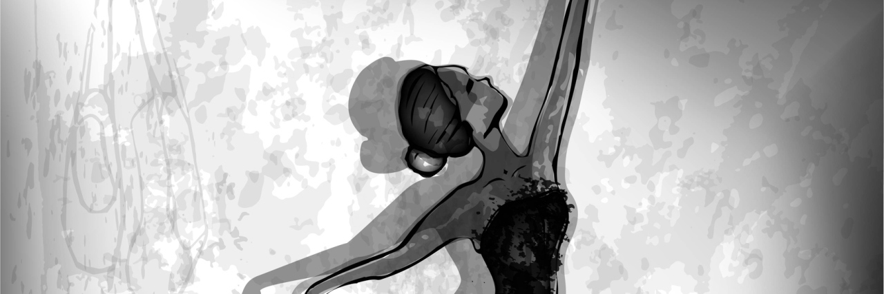 The Dance of Lyme Disease A drawing of a ballerina in ink.