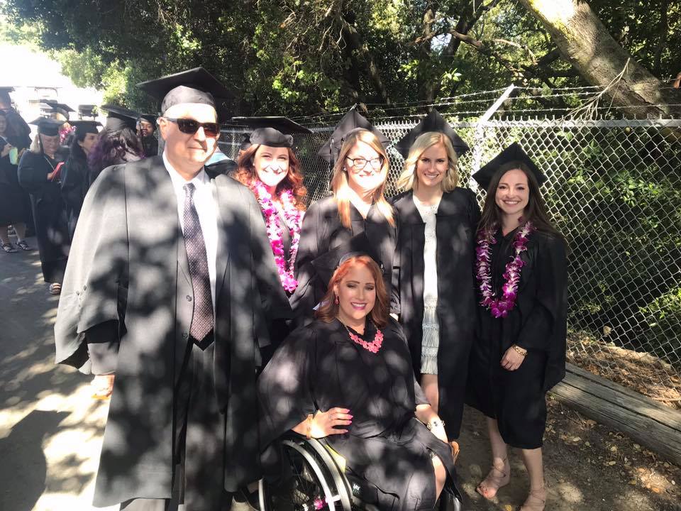 Sarah and her classmates at graduation.