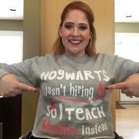 Sadly, Hogwarts wasn't hiring, so Sarah settles for teaching Muggles instead.