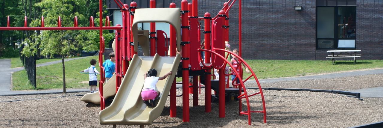 Recess When You’re a Kid With Cerebral Palsy Empty school playground.