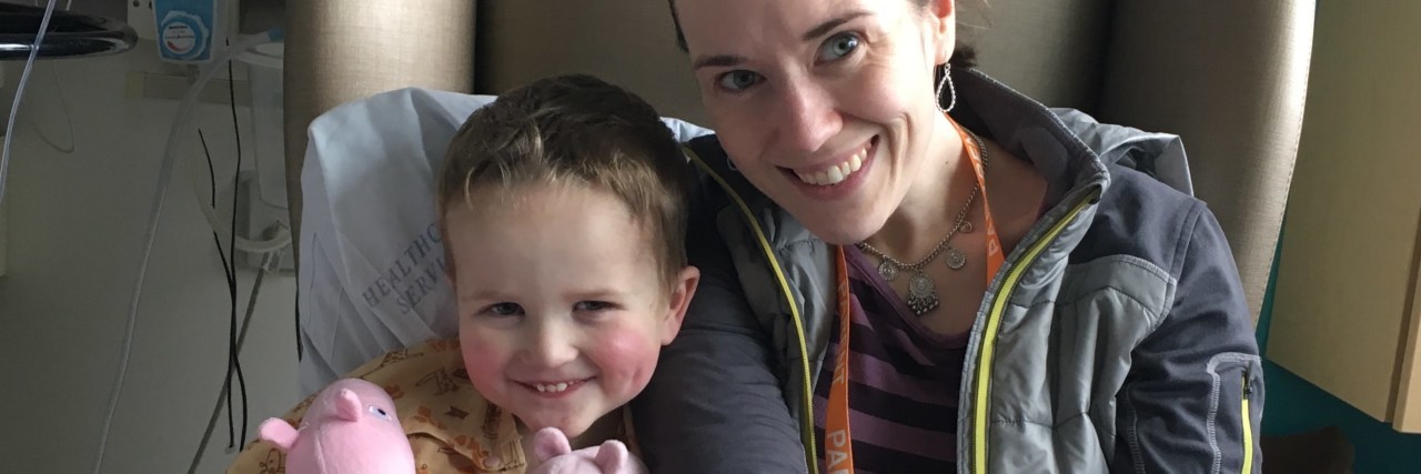 What I Want My 'Heart Kid' To Know the author and her son smiling in the hospital